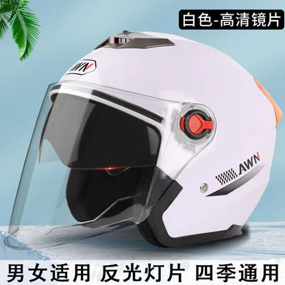 ABS material helmet HD anti-fog helmet motorcycle helmet men and women electric car helmet thickened warm cap
