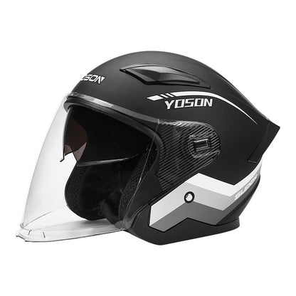 Double-Mirror National Standard Certified Helmet for Electric Vehicles, Unisex Half-Helmet for All Seasons, Safety Helmet for Riding Motorcycles