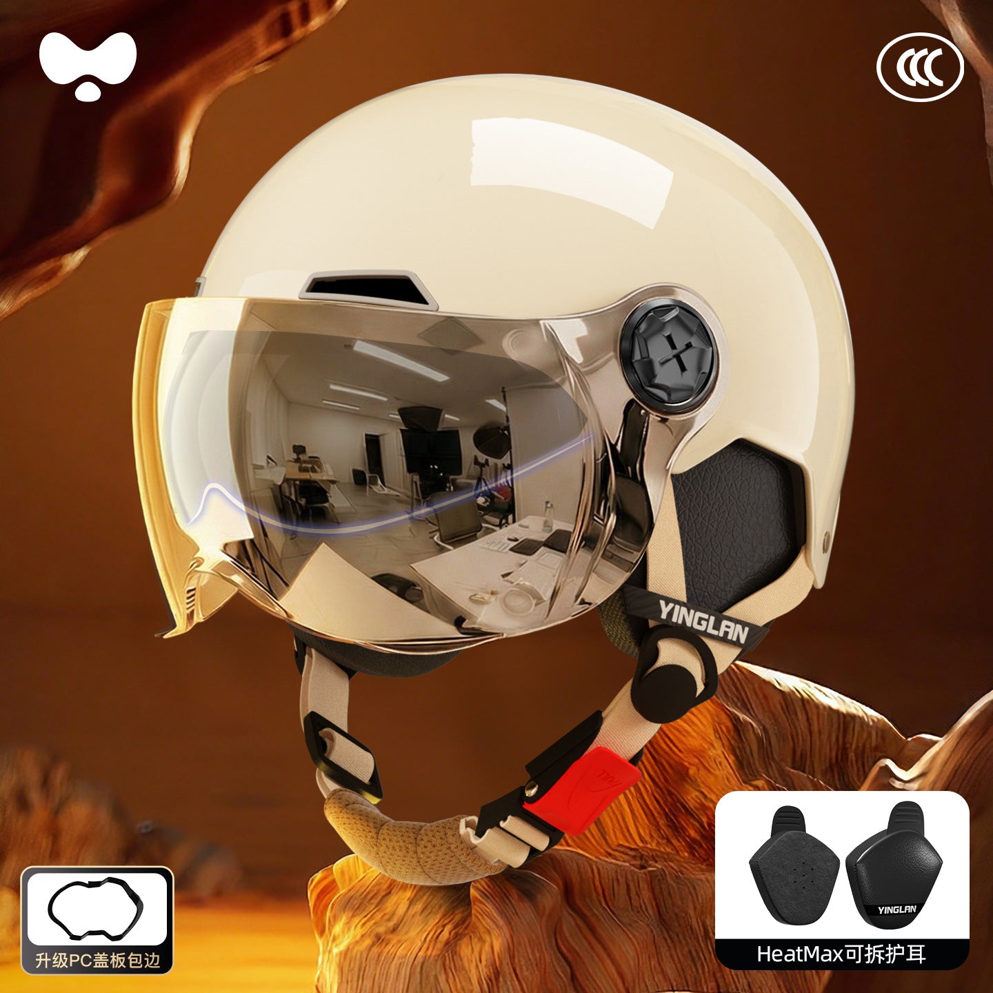 Electric Vehicle Helmet for Women, Sun Protection, 3C Certified, Suitable for All Seasons, Winter Warmth, Battery Motorcycle Safety Helmet for Men