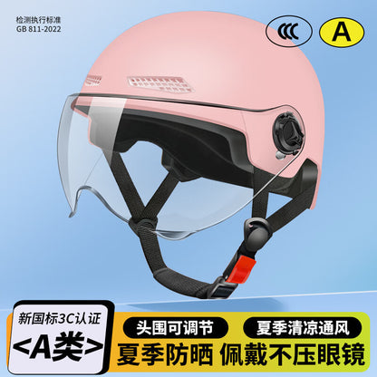 EleCtriC VehiCle Helmet for Men and Women in Summer Sun ProteCtion EleCtriC VehiCle Helmet 3C Certified Lightweight Half Helmet ManufaCturer Spot DireCt Supply