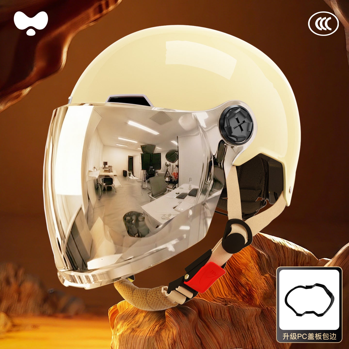 Electric Vehicle Helmet for Women, Sun Protection, 3C Certified, Suitable for All Seasons, Winter Warmth, Battery Motorcycle Safety Helmet for Men