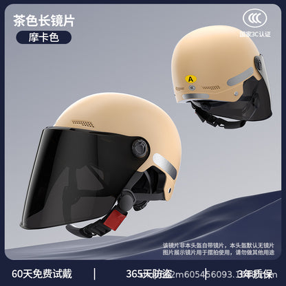 New National Standard 3C Certified Electric Vehicle Helmet for Men and Women in Summer, Lightweight Anti-Collision Half Helmet for Electric Scooters and Motorcycles