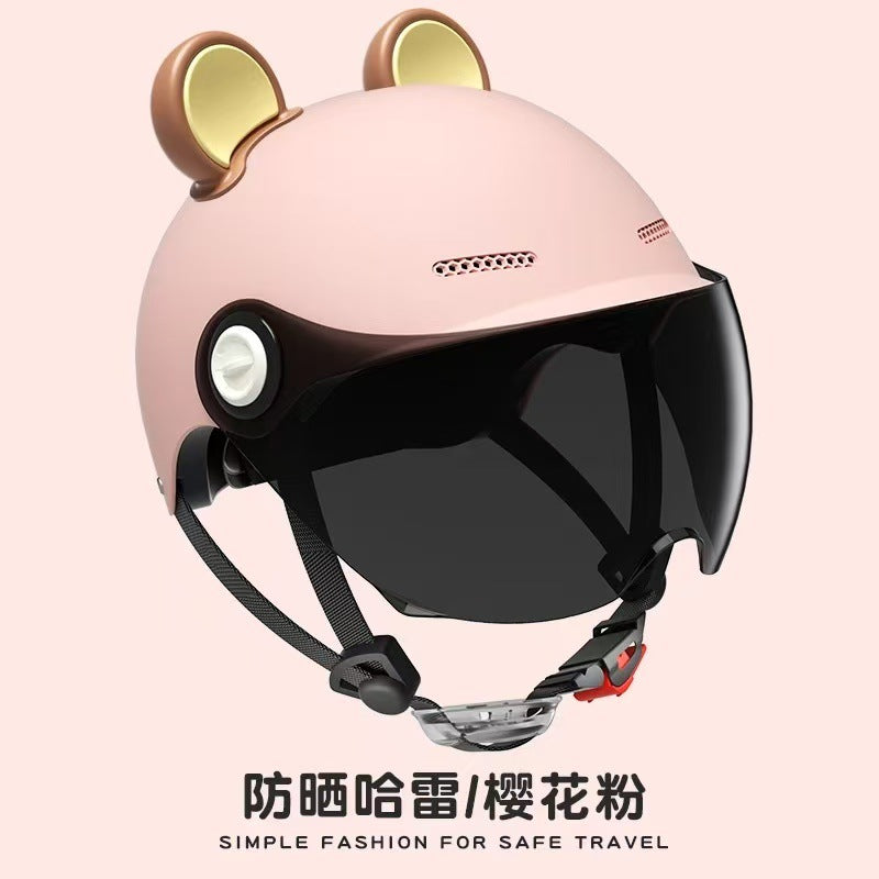 Ad Factory 3C Certified Electric Vehicle Helmet Men's and Women's Couple Helmet All-Season Motorcycle Summer Sun Protection Half Helmet