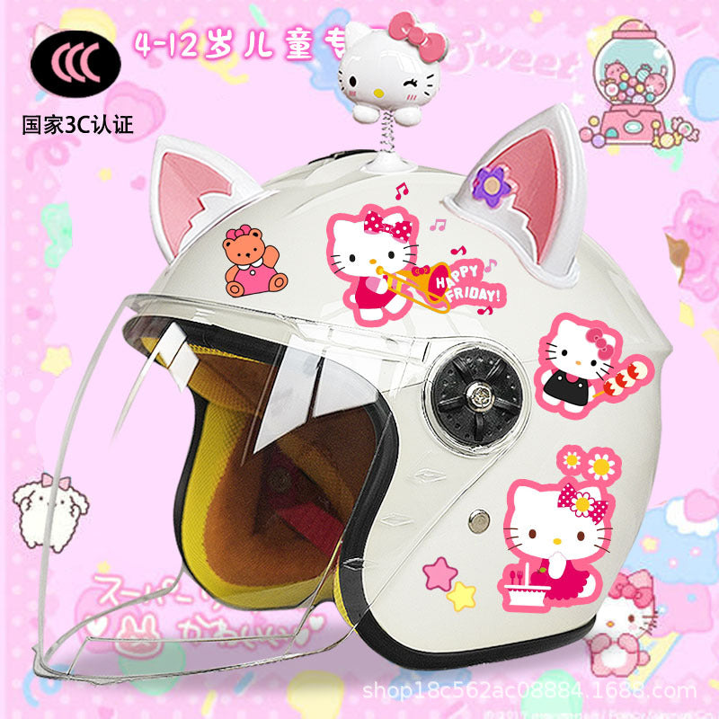 Winter Children's Electric Car Helmet Men's and Women's Cute Warm Thickened Half Helmet Motorcycle Full Helmet Autumn and Winter Helmet