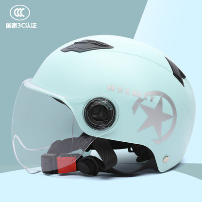 ABS material helmet battery car helmet 3C certification electric car helmet men and women four seasons universal summer helmet