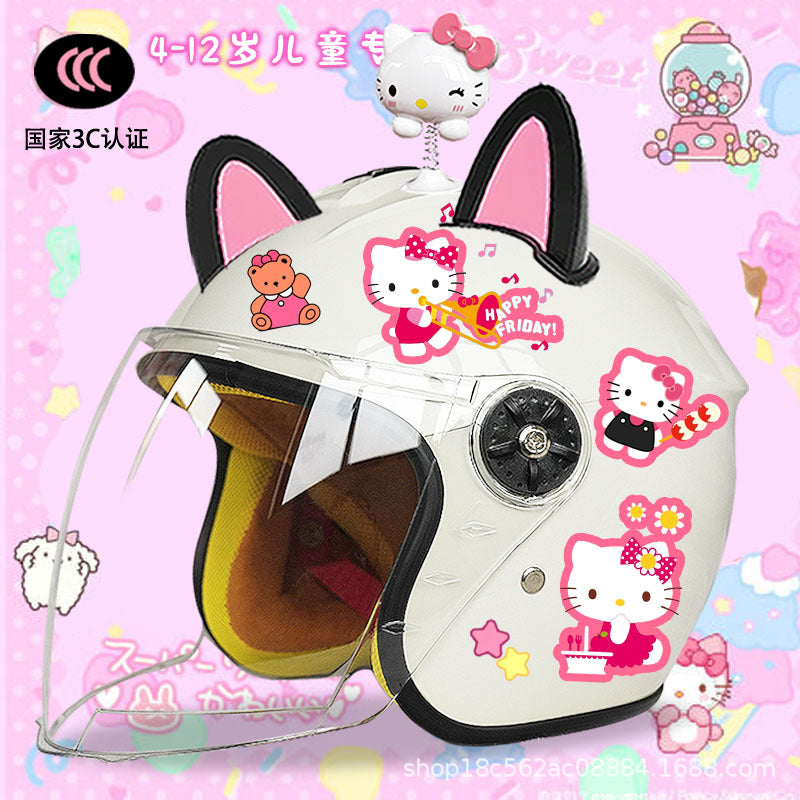 Winter Children's Electric Car Helmet Men's and Women's Cute Warm Thickened Half Helmet Motorcycle Full Helmet Autumn and Winter Helmet