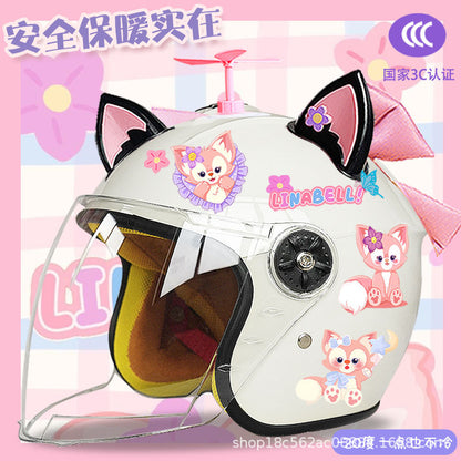 Winter Children's Electric Car Helmet Warm Half Helmet Motorcycle Aileen Nabel Autumn and Winter Cold-proof Helmet