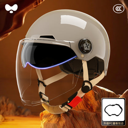 Electric Vehicle Helmet for Women, Sun Protection, 3C Certified, Suitable for All Seasons, Winter Warmth, Battery Motorcycle Safety Helmet for Men