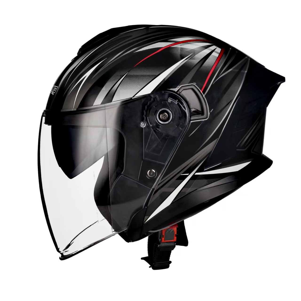 Jiarui Double-Lens Large Tail Half Helmet for Men and Women Motorcycle Dot Certified Electric Motorcycle Four-Season Universal Sun Protection Helmet