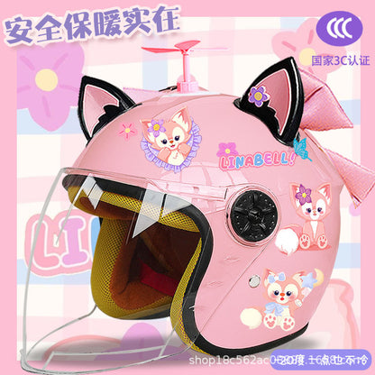 Winter Children's Electric Car Helmet Warm Half Helmet Motorcycle Aileen Nabel Autumn and Winter Cold-proof Helmet