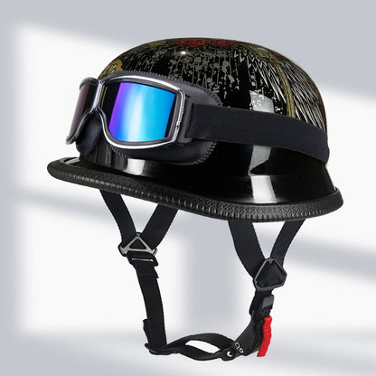 Cross-Border Exclusive Dot German-Style Soldier Helmet, Vintage Helmet, Scooter Cruiser Half Helmet, Unisex, Dot Certified