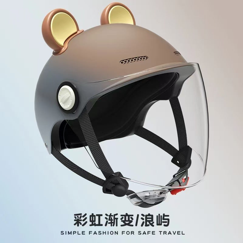 Ad Factory 3C Certified Electric Vehicle Helmet Men's and Women's Couple Helmet All-Season Motorcycle Summer Sun Protection Half Helmet