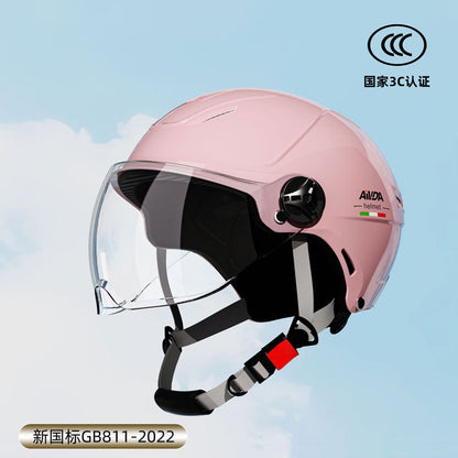 New National Standard 3C Certified Electric Vehicle Helmet Summer Sun Protection Motorcycle Helmet All-Season Universal Half Helmet Lightweight