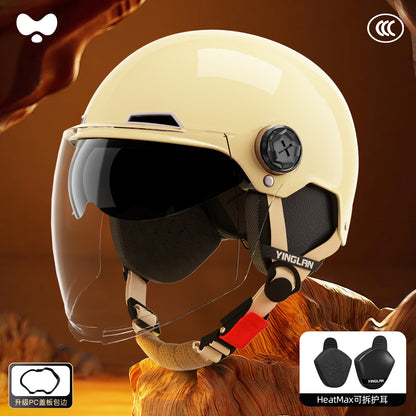 Electric Vehicle Helmet for Women, Sun Protection, 3C Certified, Suitable for All Seasons, Winter Warmth, Battery Motorcycle Safety Helmet for Men