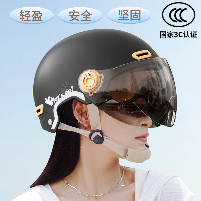 New National Standard 3C certified electric car helmet men and women Four Seasons universal sun protection electric car helmet lightweight half helmet