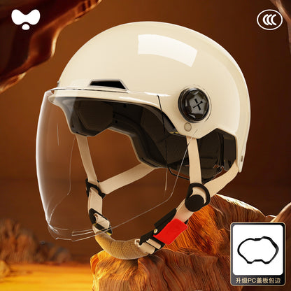 Electric Vehicle Helmet for Women, Sun Protection, 3C Certified, Suitable for All Seasons, Winter Warmth, Battery Motorcycle Safety Helmet for Men