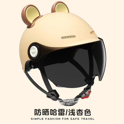 Ad Factory 3C Certified Electric Vehicle Helmet Men's and Women's Couple Helmet All-Season Motorcycle Summer Sun Protection Half Helmet
