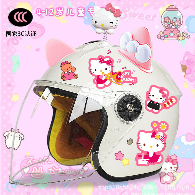 Winter Children's Electric Car Helmet Men's and Women's Cute Warm Thickened Half Helmet Motorcycle Full Helmet Autumn and Winter Helmet