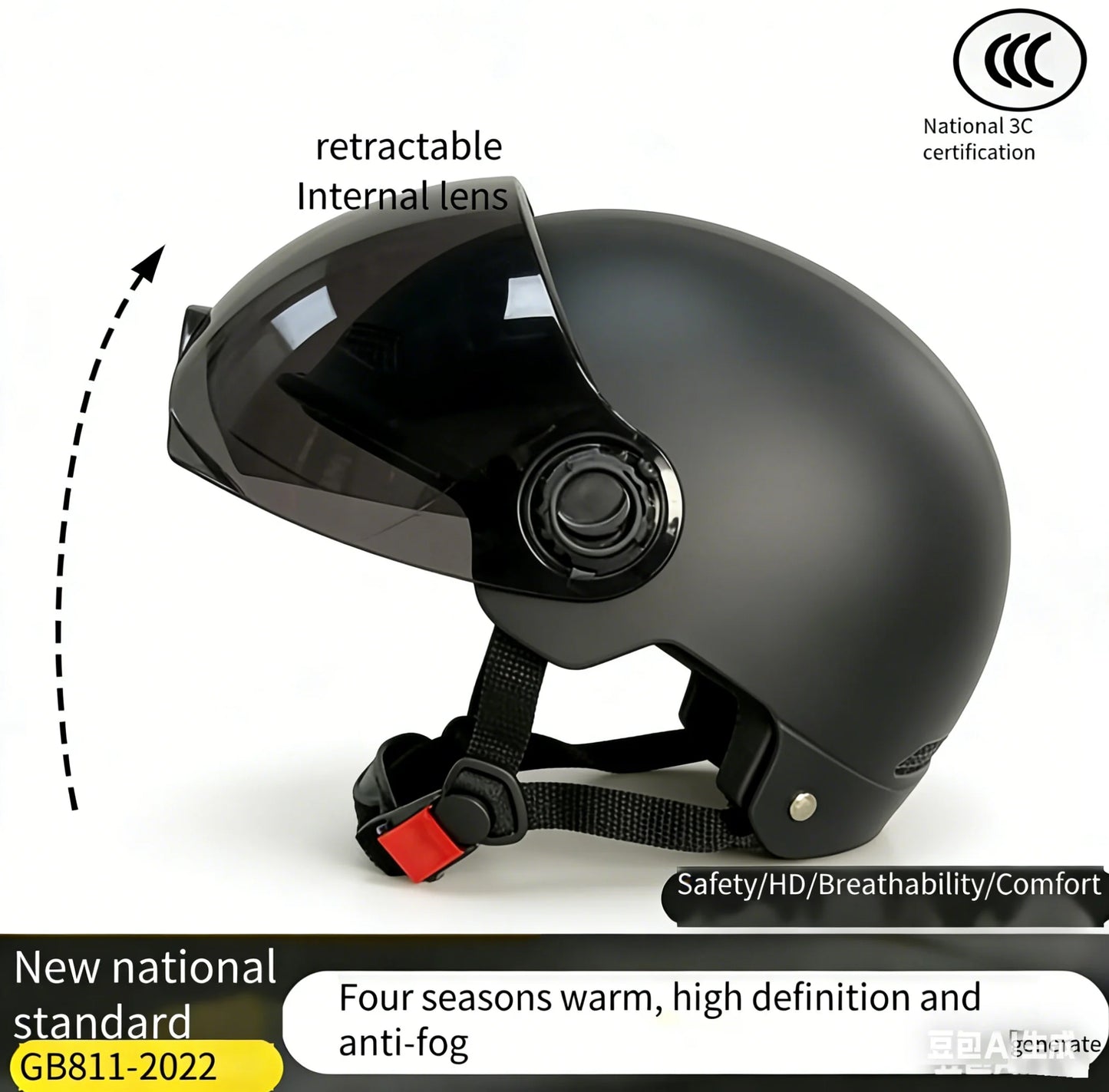 New Electric Vehicle Motorcycle Half Helmet Unisex Cycling Protective Helmet