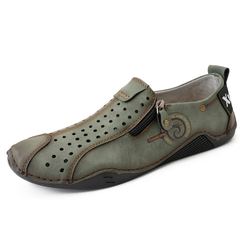 Men Casual Shoes Leather Outdoor Walking Shoes Fashion Male Leisure Vacation Soft Driving Shoes Sneakers Breathable Men's Shoes