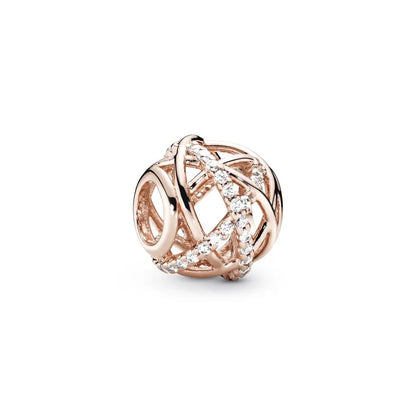 Rose Gold Plated Charms for Bracelet DIY Jewelry Making Heart Flower Strawberry Butterfly Paw Print CZ Pendant Beads Women Gift