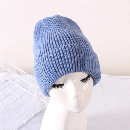 New winter adult casual beanie cap Outdoor lady knitted hat Thick warm comfortable