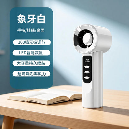 Portable Mini Handheld Fan With 100 Levels,  High-Speed Drive, Turbo Cooling,Outdoor Handheld Fan With LED Display Screen 12m/s