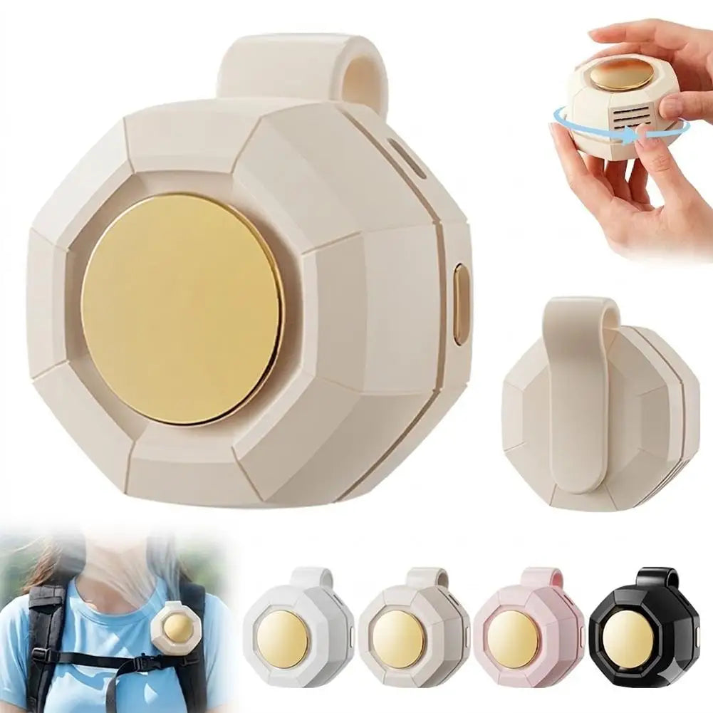 Portable Fan Mini Handheld Rechargeable Bladeless Electric Fan Clip Waist Fan Suitable for Outdoor Ventilation Desktop Small Fan