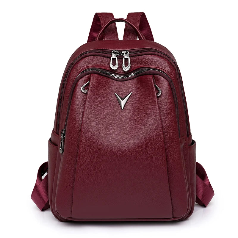 Large Capacity Women Backpack Purses High Quality Leather Female Vintage Bag School Bags Travel Bagpack Ladies Bookbag Rucksacks