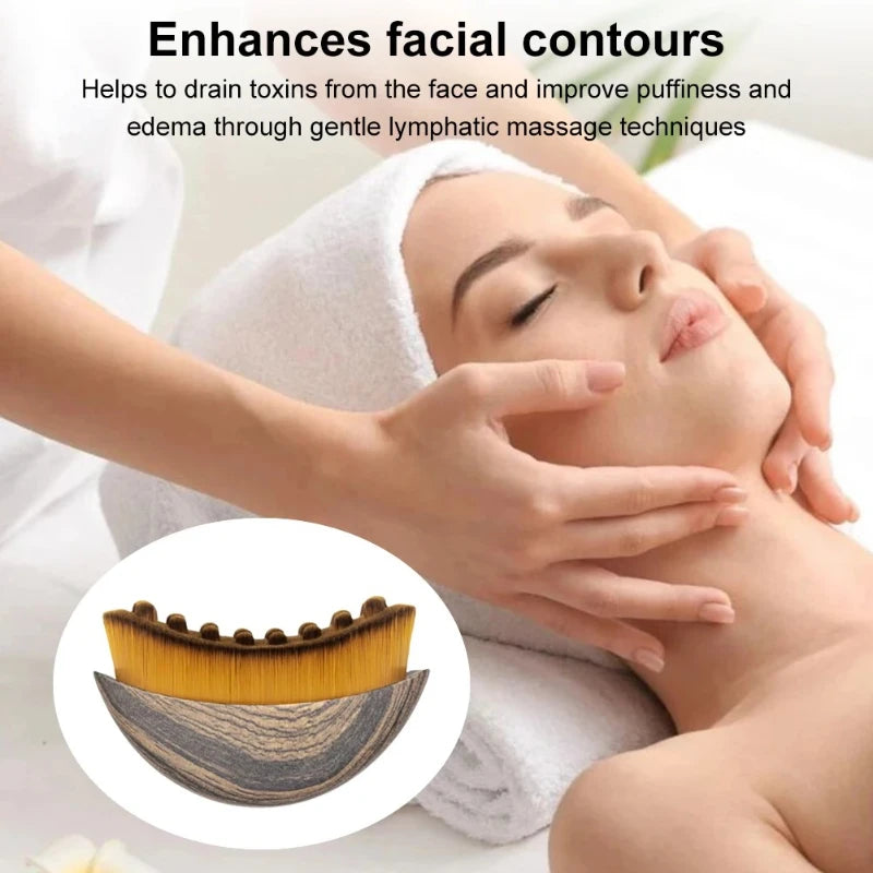 Brosse faciale portable à sec, poils doux, outil de massage lymphatique profilé, appareil de remodelage du visage, brosse exfoliante douce pour un spa à domicile