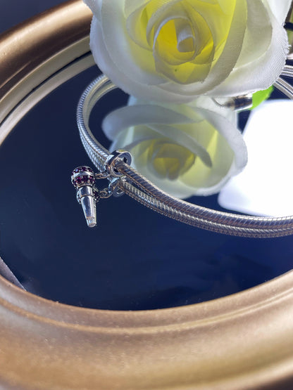 Guitar Microphone Music 925 Sterling Silver Charm Pendant Suitable Fit Original Bracelet Necklace keychain Jewelry Accessories