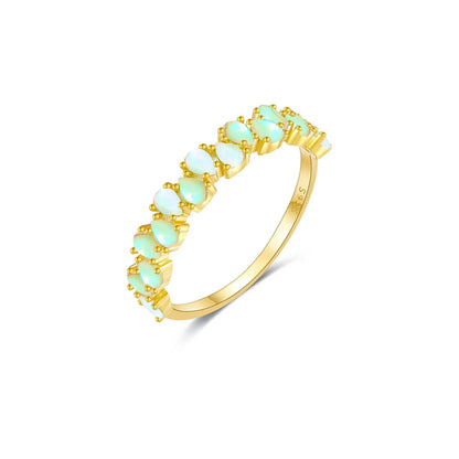 ANDYWEN New 925 Sterling Silver Pear Green Olive CZ Zircon Colorful Ring Women Luxury Fine Jewelry 2024 Spring Fine Jewelry