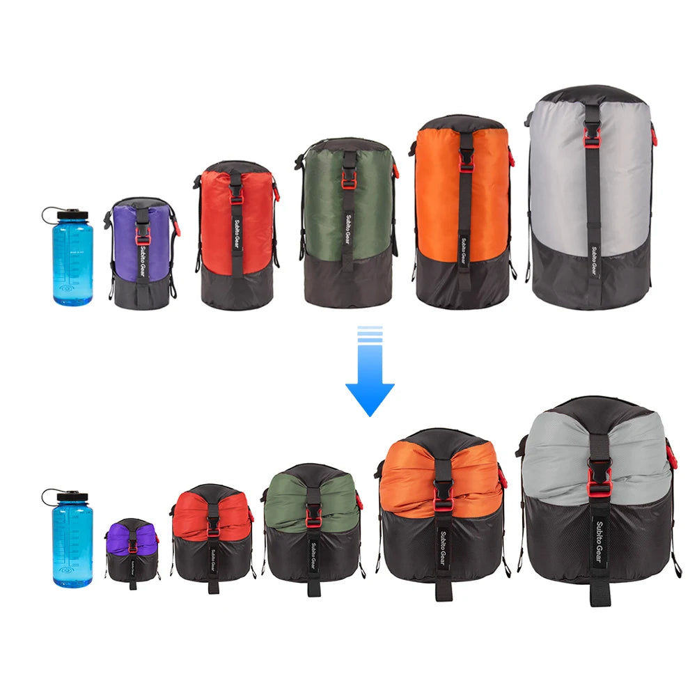 Camping Sleeping Bag Compression Storage Bag Outdoor Camping Waterproof Storage Bag Portable Ultra-light Storage Bag 1-25L