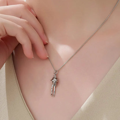 LATS Mother Child Hug Pendant Necklace for Women Men Mother's Day Father's Day Valentine's Day Creative Charm Jewelry Gifts