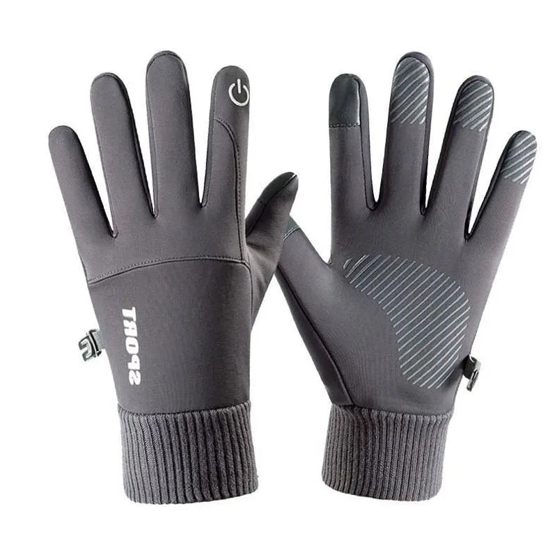 Cycling gloves Warm Full Fingers Waterproof Cycling Outdoor Sports Running Motorcycle Ski Touch Screen Fleece Gloves