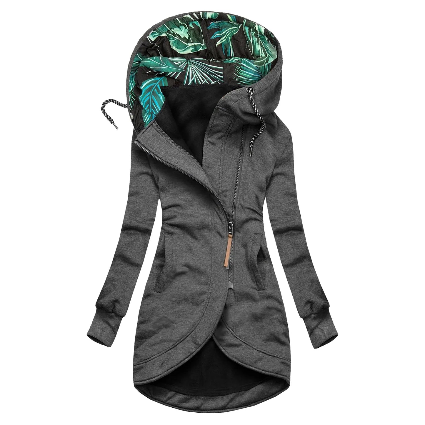 Autumn Winter Womens Hooded Coats Windbreaker Zipper Hiking Jackets Outdoor Camping Jacket Long Sleeve Windproof Coat Outwear