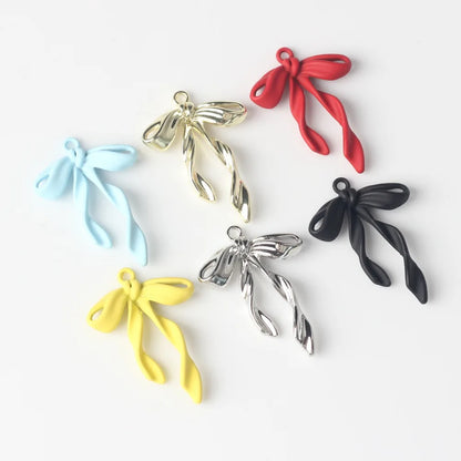 10pcs/lot 16*17MM Zinc Alloy Spray Painted Ribbon Bow Pendant Charms for Necklace Bracelet Jewelry Diy Accessories