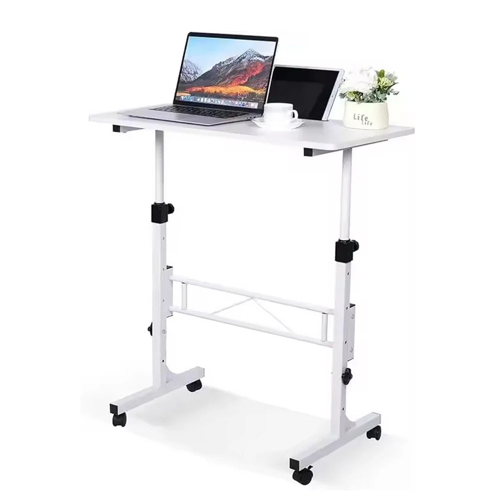 Mobile Stand Up Desk with Wheels Oversized Table Adjustable Height Large Laptop Desk Portable Study Desk for Dormitory Student