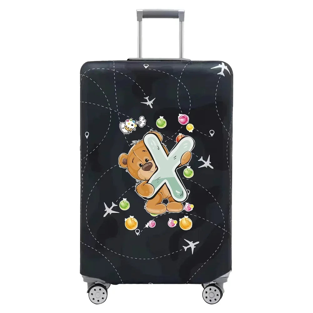 Travel Suitcase Set Is Suitable for 18-32 Inch Stretch Fabric Covers Travel Accessories Luggage Protection Covers Bear Printing