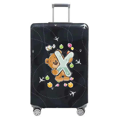 Travel Suitcase Set Is Suitable for 18-32 Inch Stretch Fabric Covers Travel Accessories Luggage Protection Covers Bear Printing