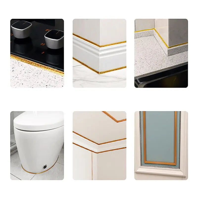 Ceramic Tile Gap Tape Kitchen Bathroom Waterproof Beautiful Seam Self-Adhesive Sticker Wall Floor Gap Line Decorative Strip 6M