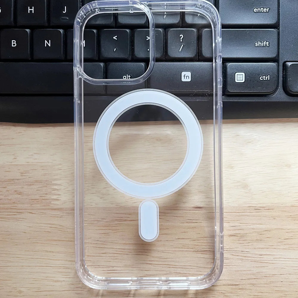 Magnetic Hard Phone Case For Diy XR turned to 15Pro Transparent Cover for XR Changed to 14pro 13Pro Protect Cases