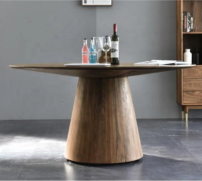 dining room furniture solid wood walnut veneer Round Pedestal Dining Table