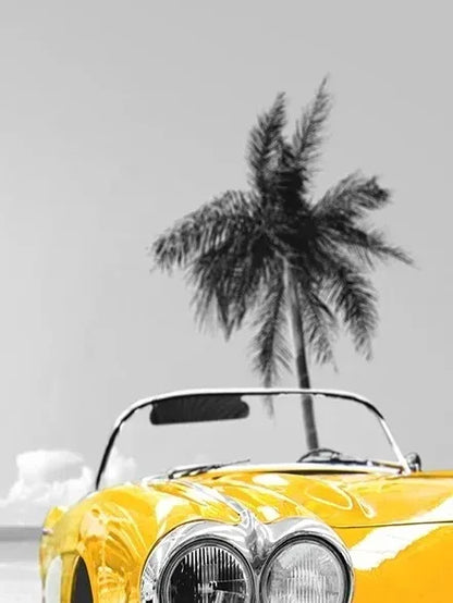 Black and White Europe Landscape Picture Home Decor Nordic Canvas Painting Wall Art Yellow Scenery Posters for Living Room Decor