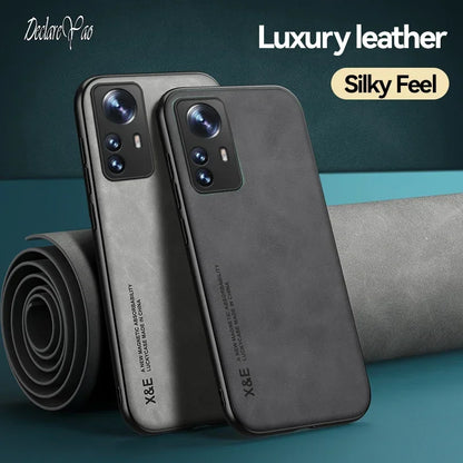 DECLAREYAO Slim Suede Leather Hard Coque For Xiaomi Mi 14T 13T 12T 11T 10T 9T 15 Pro 14 Ultra 13 12 12X 12S 11 Lite Case Cover