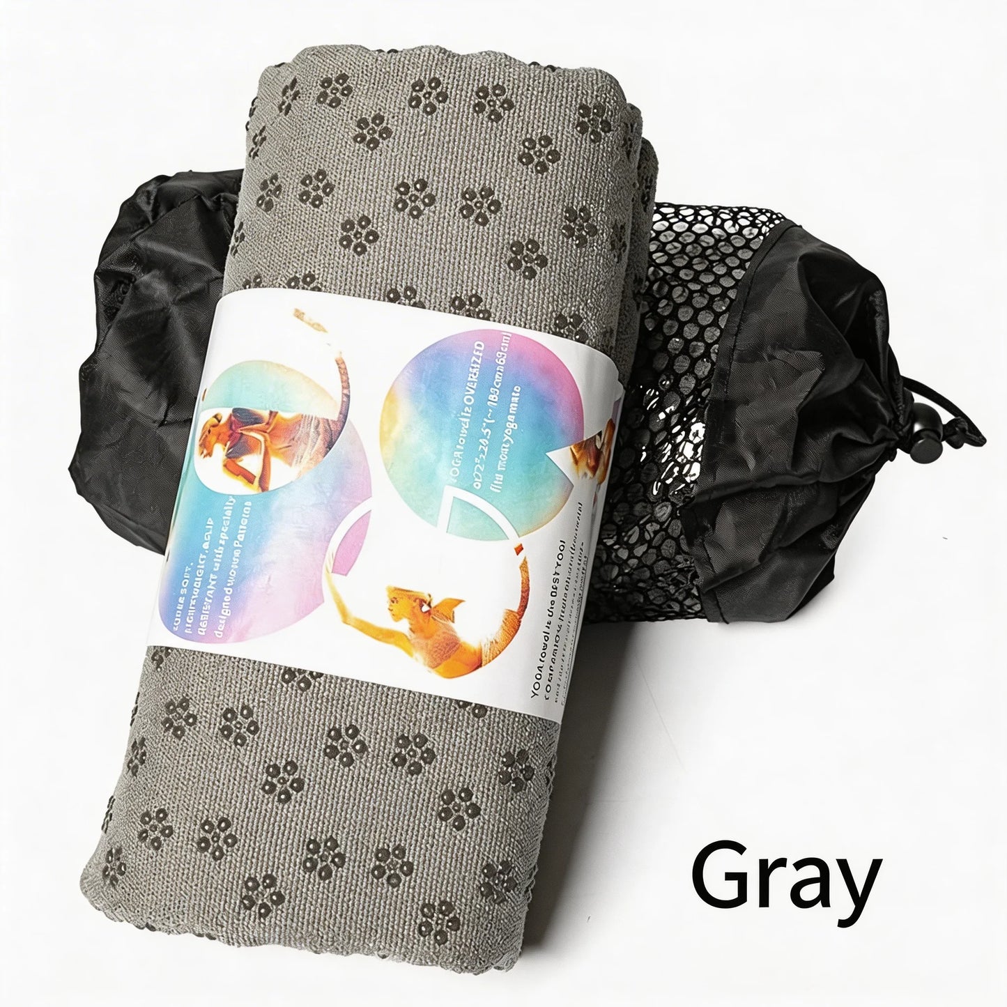 Non Slip Yoga Towel 72"x24" Microfiber Yoga Mat Cover with Silicone Grip Dots, Ultra Absorbent Sweat-Proof Exercise Pilates Blan