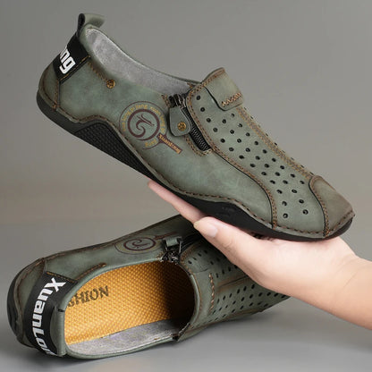 Men Casual Shoes Leather Outdoor Walking Shoes Fashion Male Leisure Vacation Soft Driving Shoes Sneakers Breathable Men's Shoes