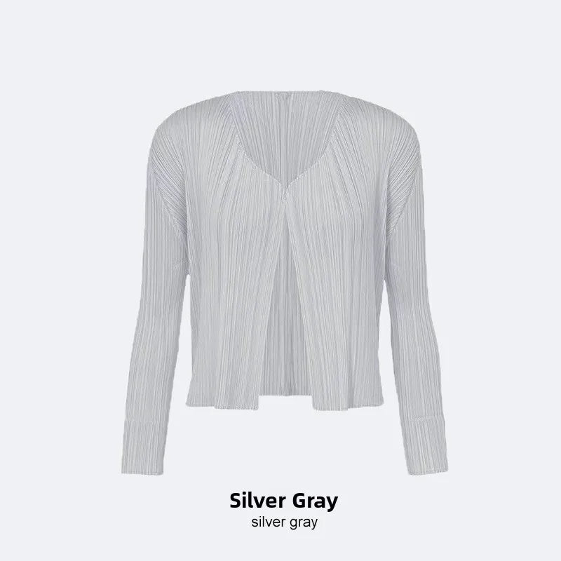 Slimming Woven ort Coat Jaet Women's Faion Spring Autumn Thin Design Sense Folded Cardigan Outerwear Sli Outer Layer