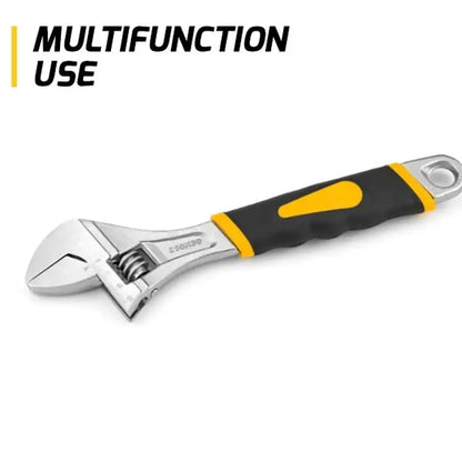 6-10 Inch Heavy Duty Adjustable Wrench With Rubberized Handle Box End Professional Tool Kit Construction Equipment