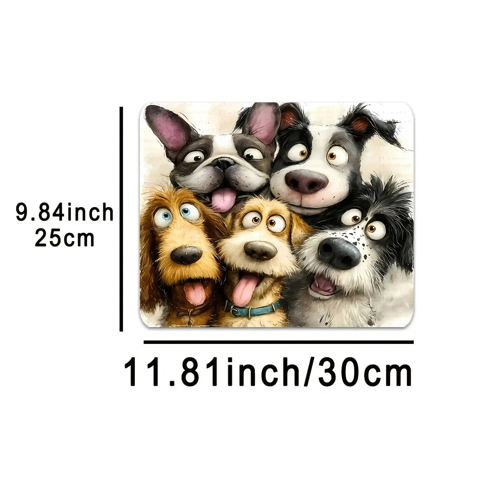 Mouse Pad, Cartoon Dog Selfie Gaming Mouse Pad, Suitable for Office Desktop Supplies, Study Desk, Tabletop, Keyboard Mat